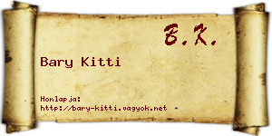 Bary Kitti névjegykártya