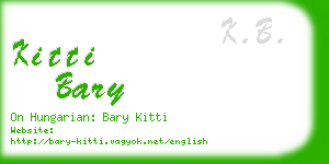 kitti bary business card